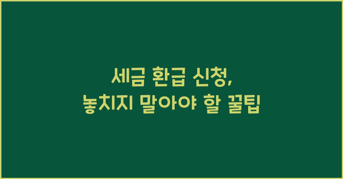 세금 환급 신청