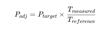 온도 보정 압력 산출