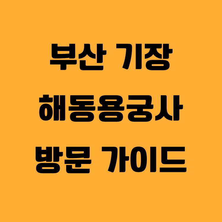부산 기장 해동용궁사 ❘ 입장료부터 주차 팁까지 A to Z 총정리