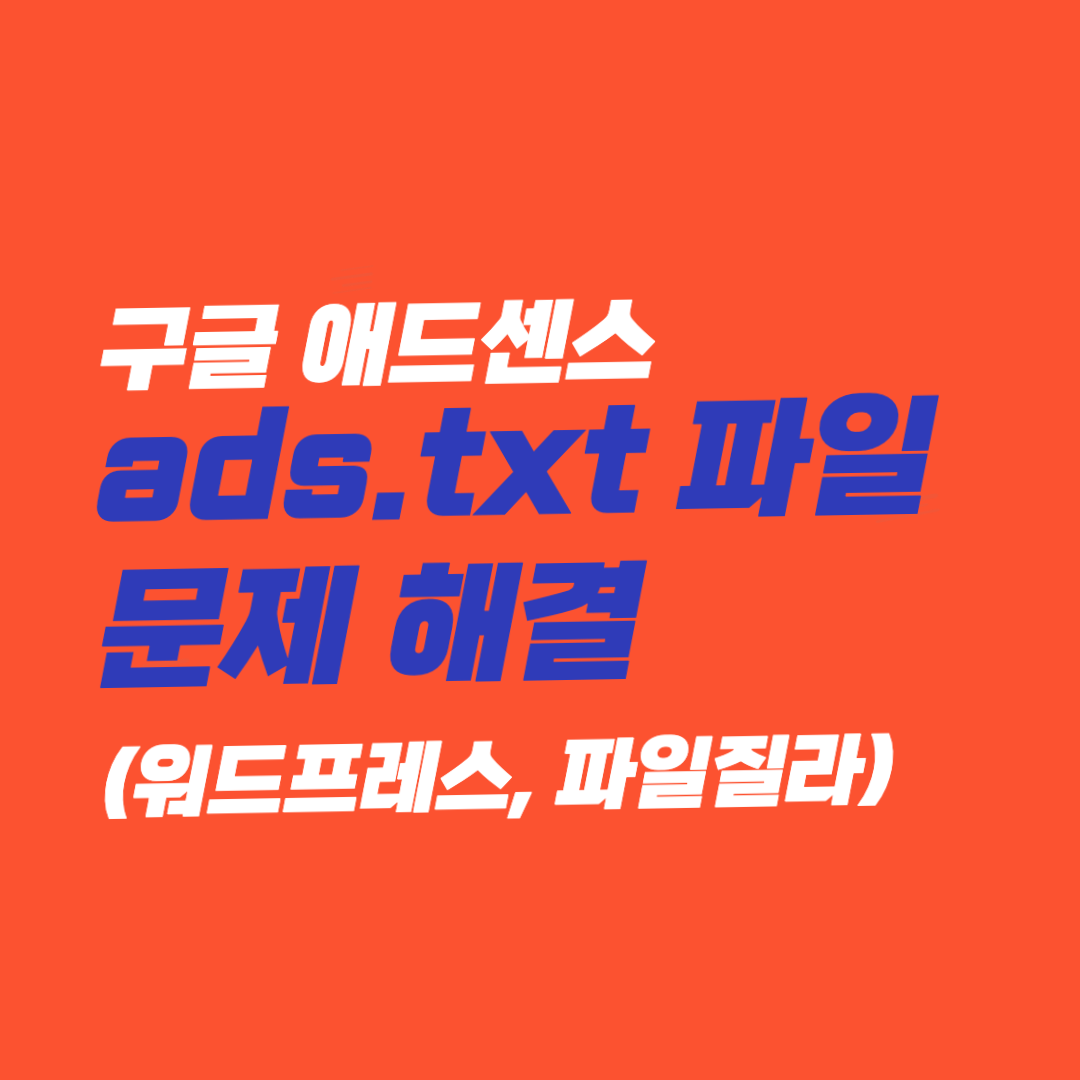 구글 애드센스 ads.txt 파일 문제 해결