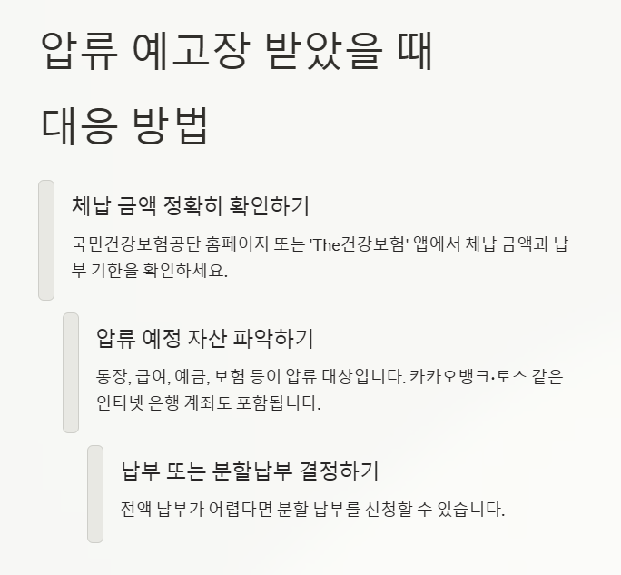 건강보험 미납 압류 예고장 발송 후 7일 안에 조치 없으면 압류