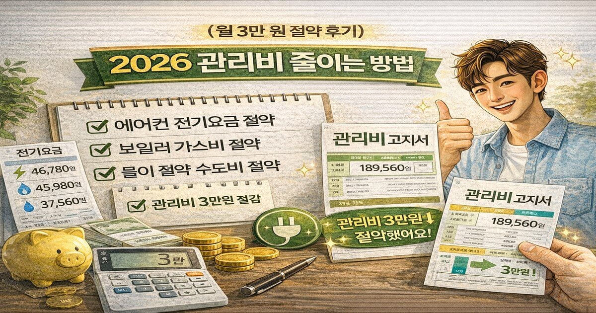 2026 관리비 줄이는 방법 (월 3만 원 절약 후기)