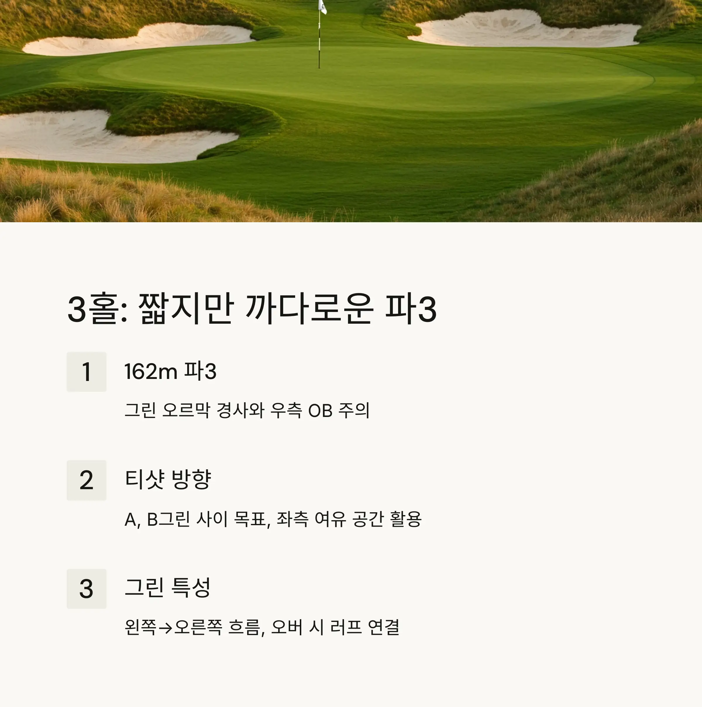 3홀 공략 포인트 🎯