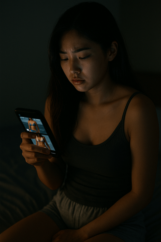 여름철체형불안, 자기대상화, 바디이미지불안, 여름심리학, 노출스트레스, SNS비교심리, 여름다이어트강박, 체형자존감, 바디이미지심리학, 계절성심리현상