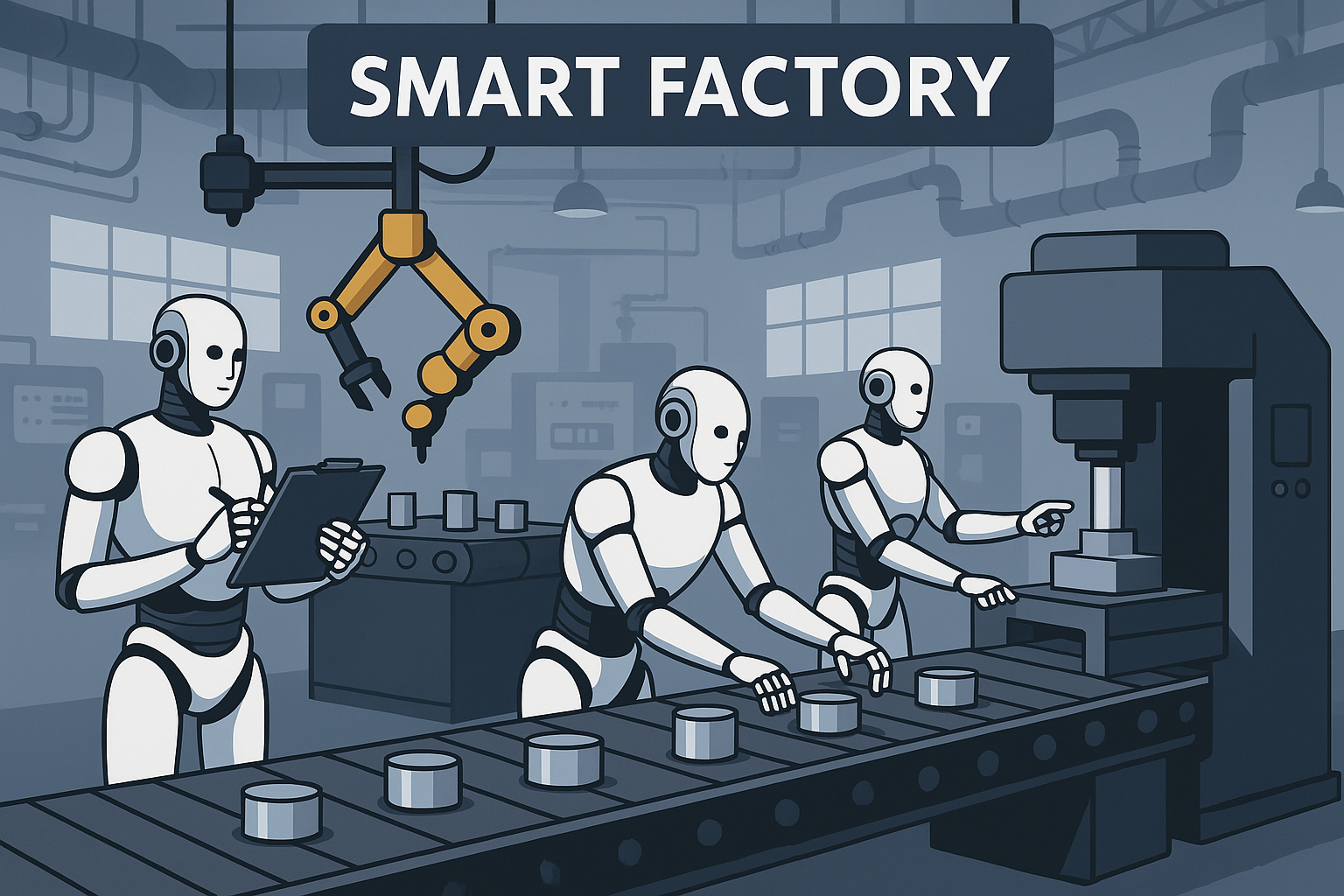 휴머노이드 로봇이 일하는 스마트팩토리