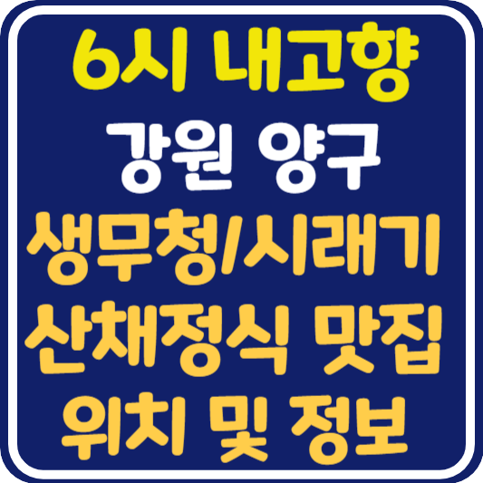 6시 내고향 양구 생무청 시래기 산채정식 맛집 식당 위치 및 정보