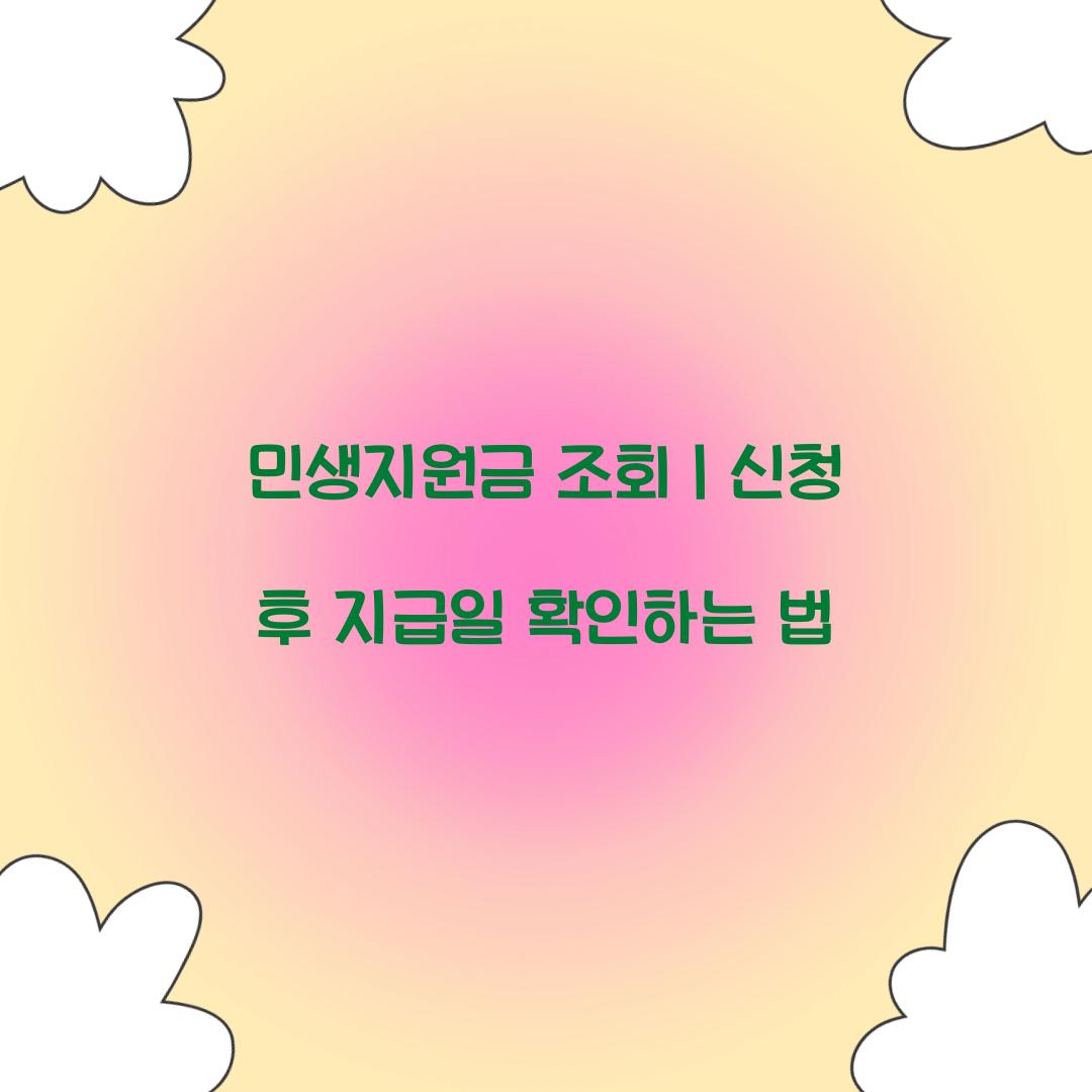 민생지원금 조회