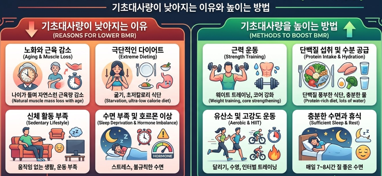 기초대사량 낮아지는 이유와 높이는 방법-사진