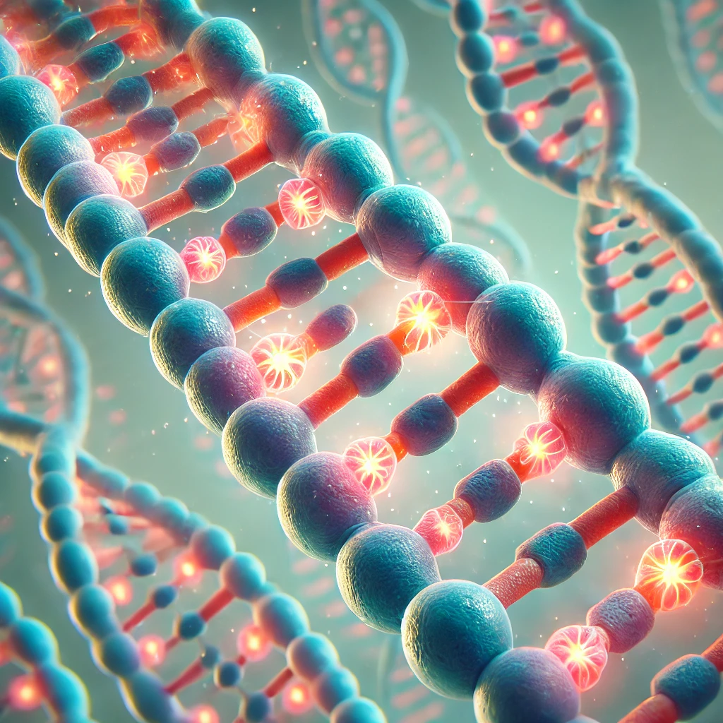 텔로미어 구조 일러스트, 저속노화와 관련된 유전 정보