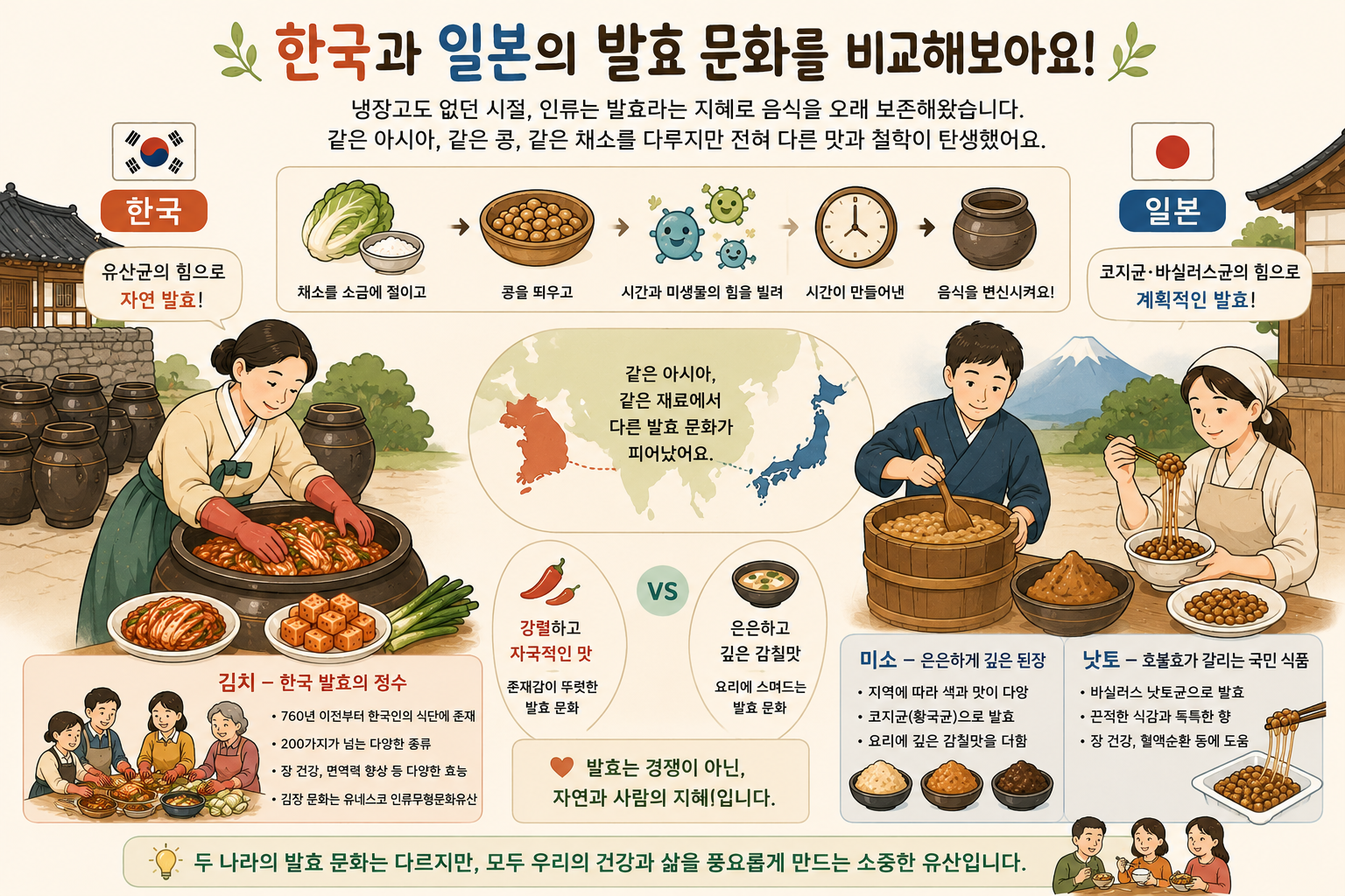 한식 vs 일식 발효 문화의 차이