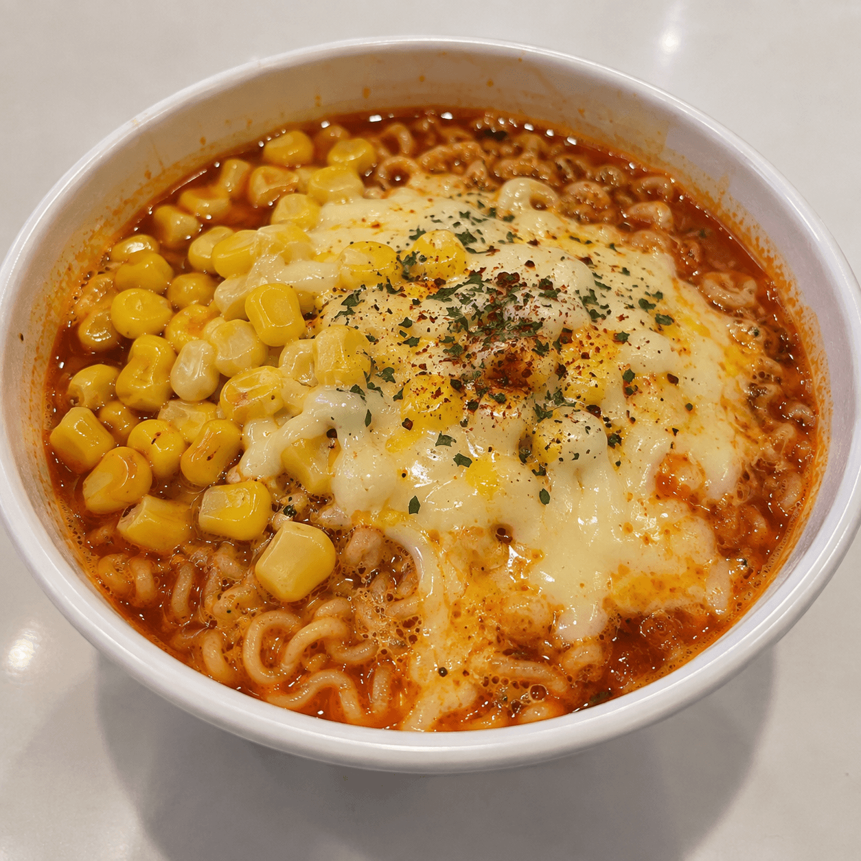 콘치즈 매운라면