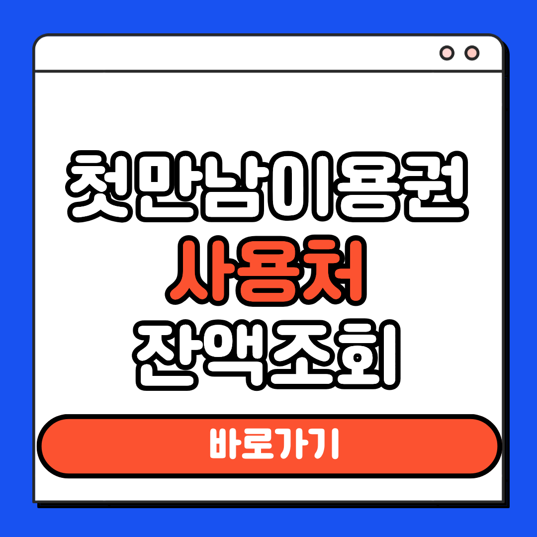 첫만남이용권 사용처 잔액조회