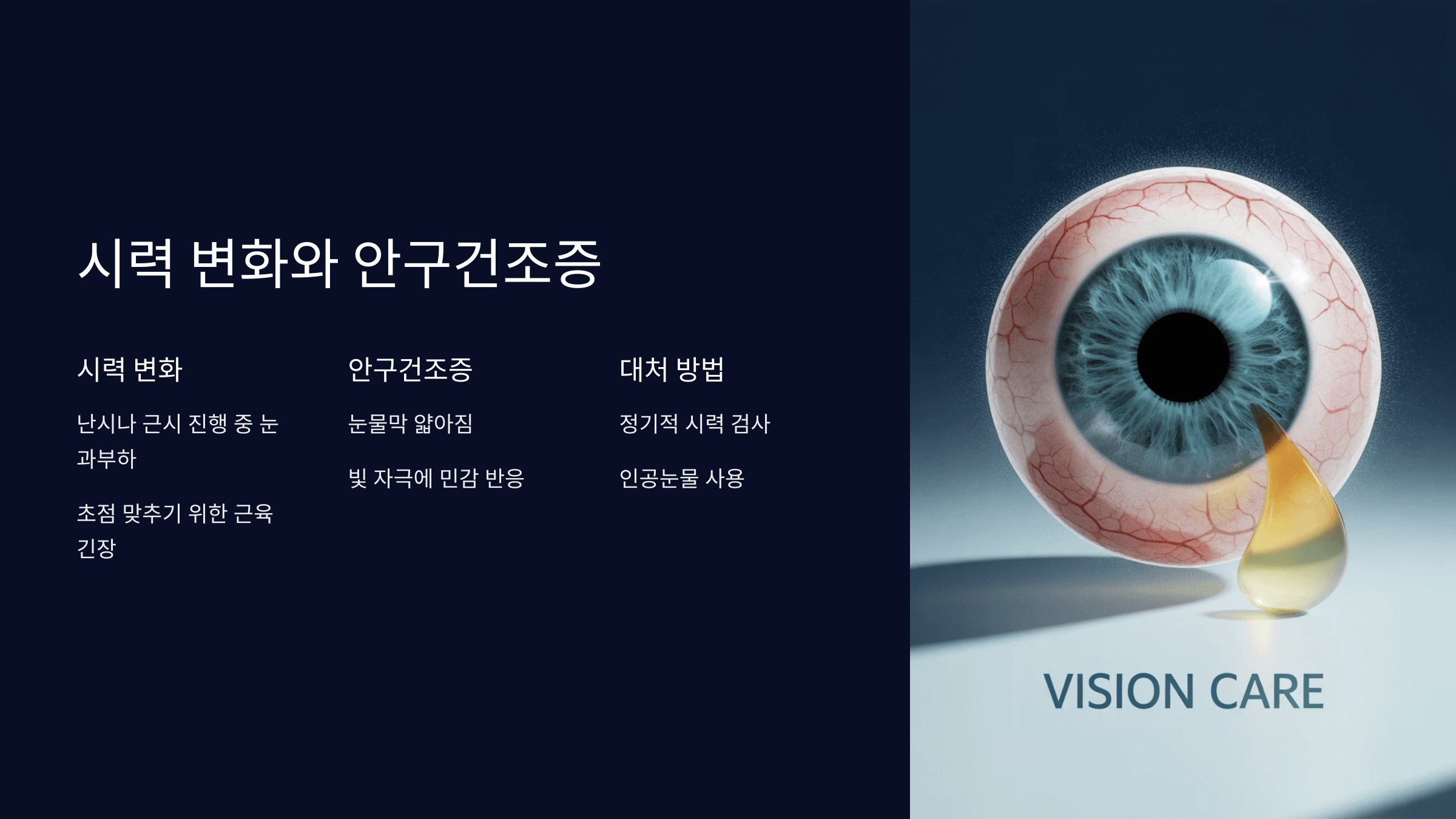 시력 변화와 안구건조증