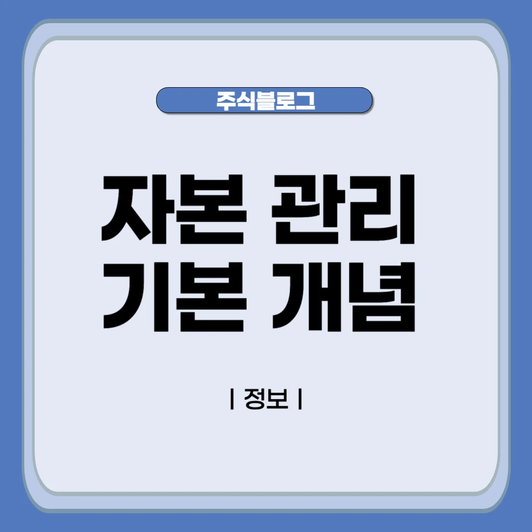 자본 관리의 기본 개념