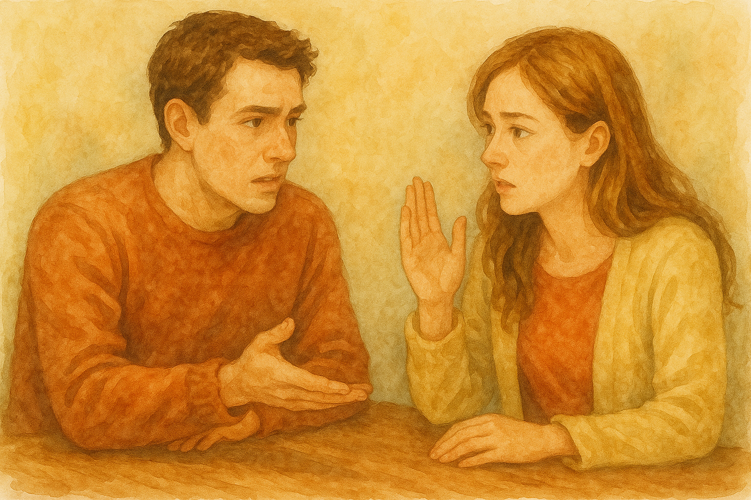 대화하는 순간의 따뜻한 표현