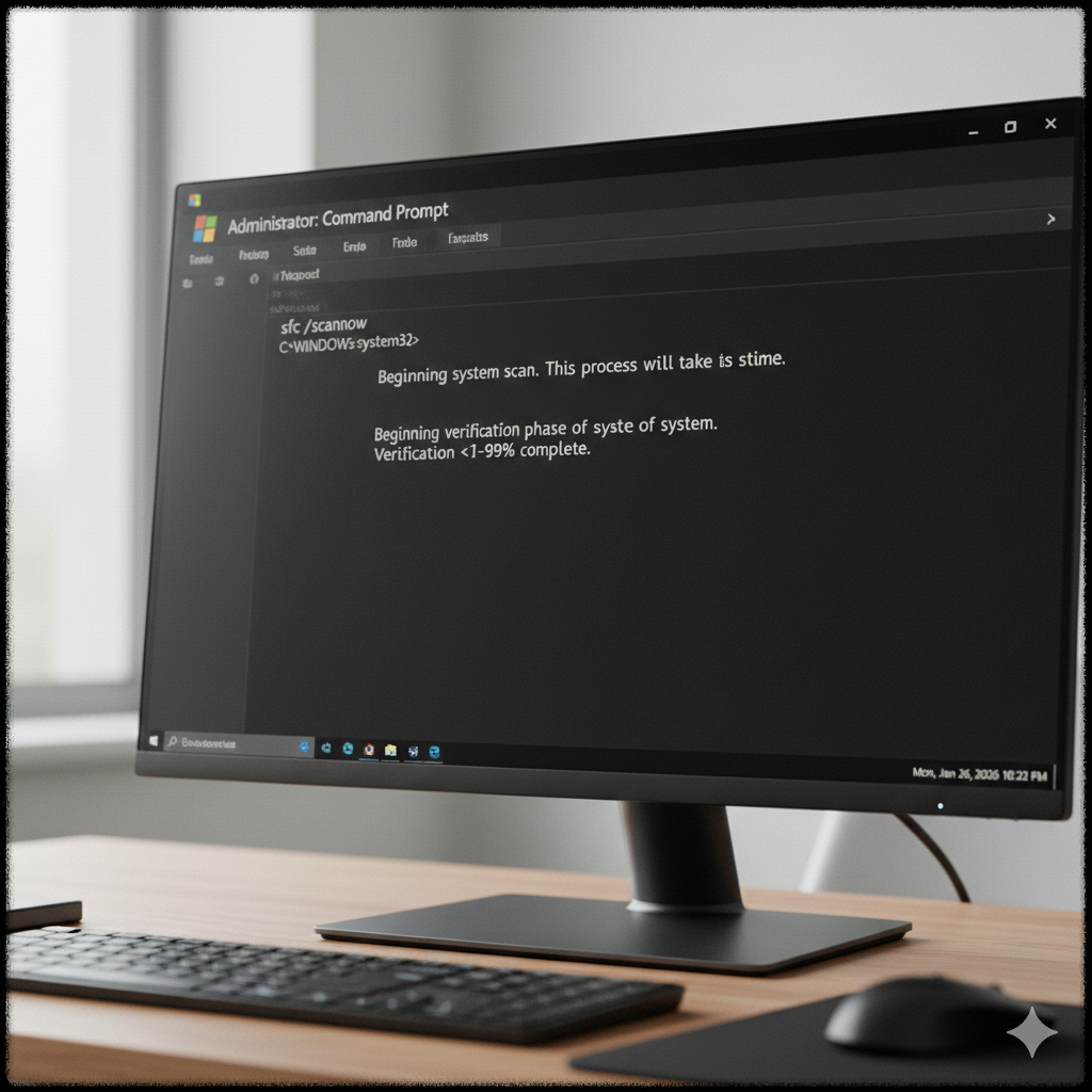 명령 프롬프트에서 시스템 파일 검사 실행