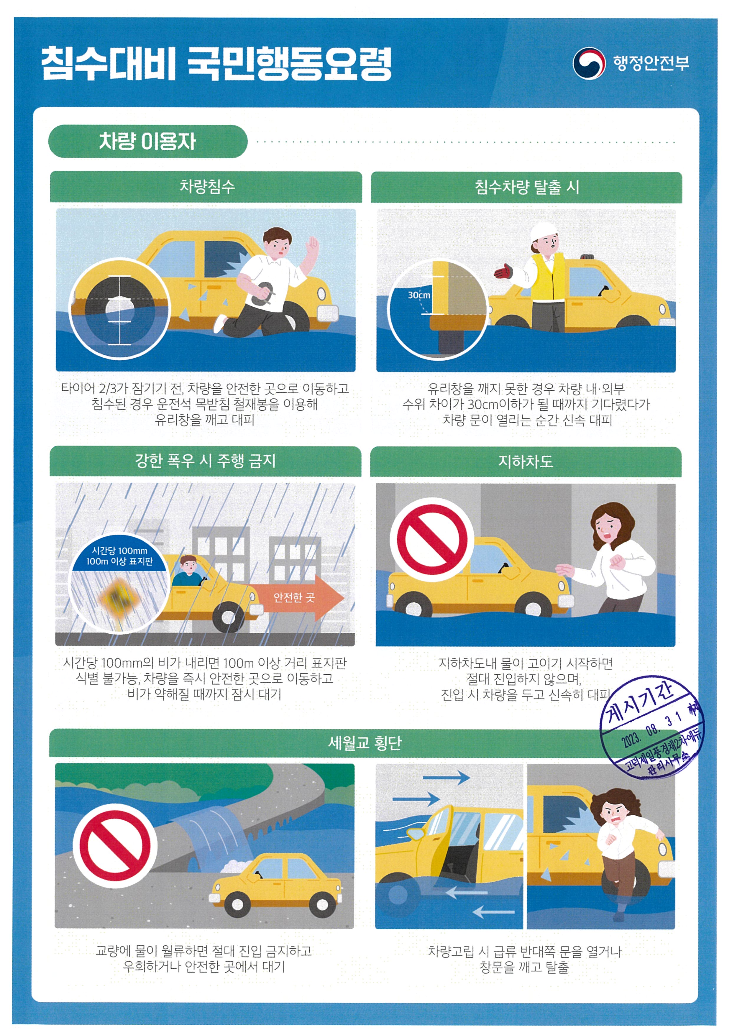 행정안전부-침수대비-국민행동요령