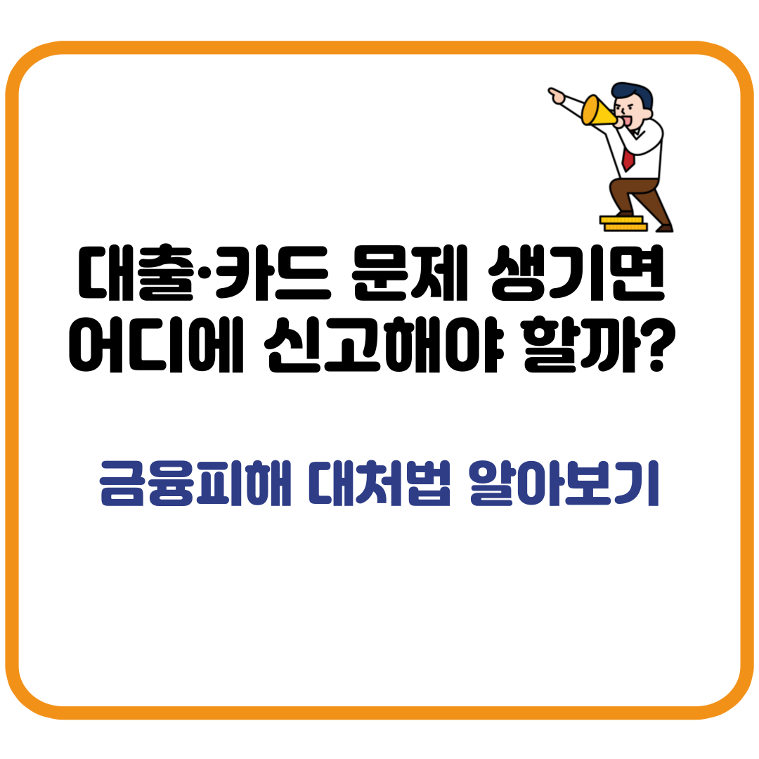 대출·카드 문제 생기면 어디에 신고해야 할까? 금융피해 대처법