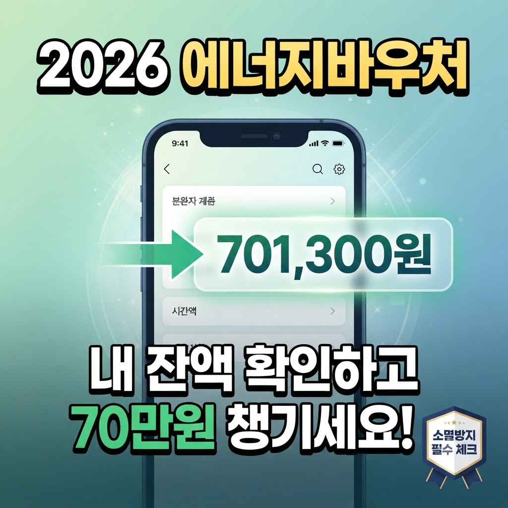 2026 에너지바우처 잔액조회 방법｜지원금액 70만원&middot;신청대상&middot;사용기간 총정리 관련사진