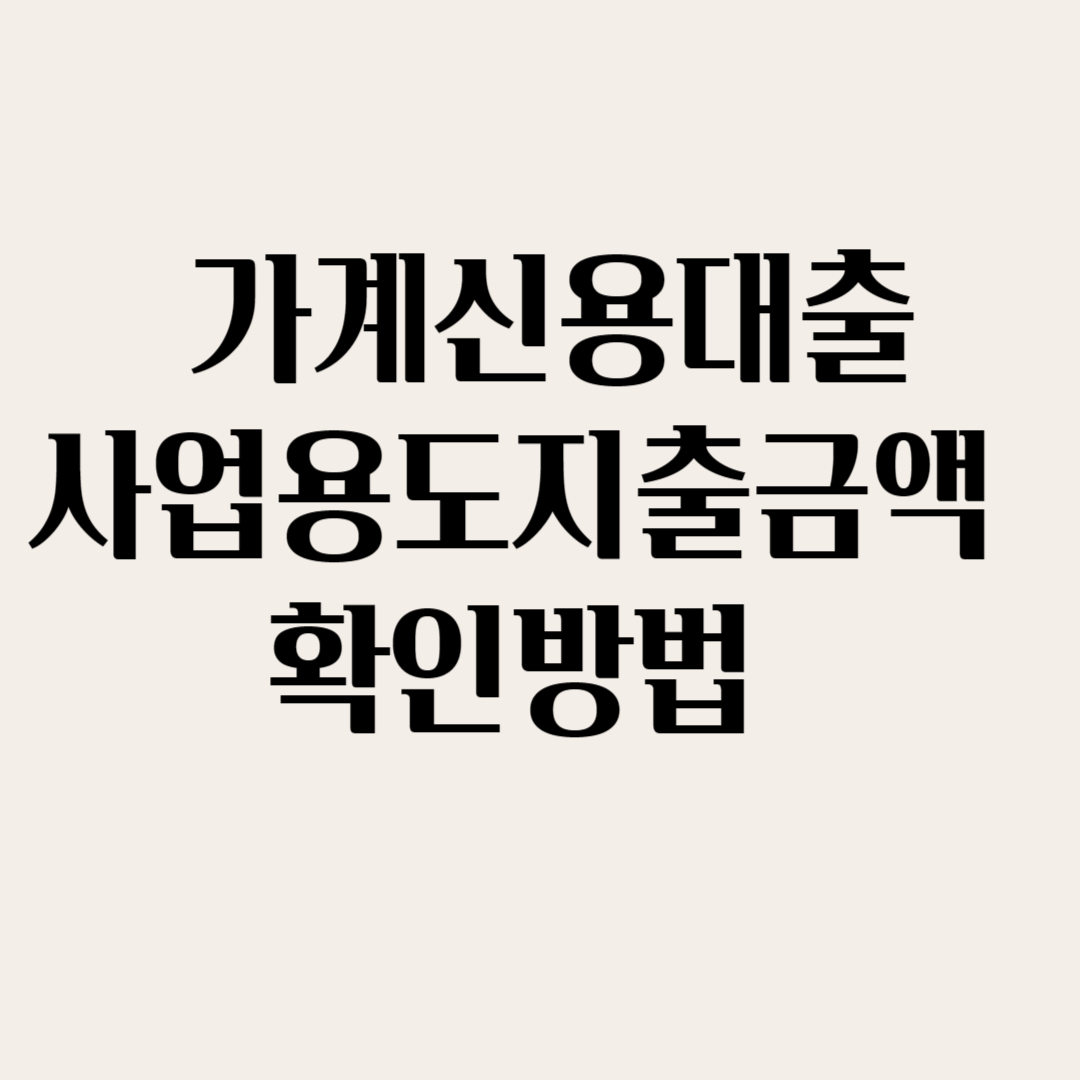 가계신용대출 사업용도지출금액 확인방법