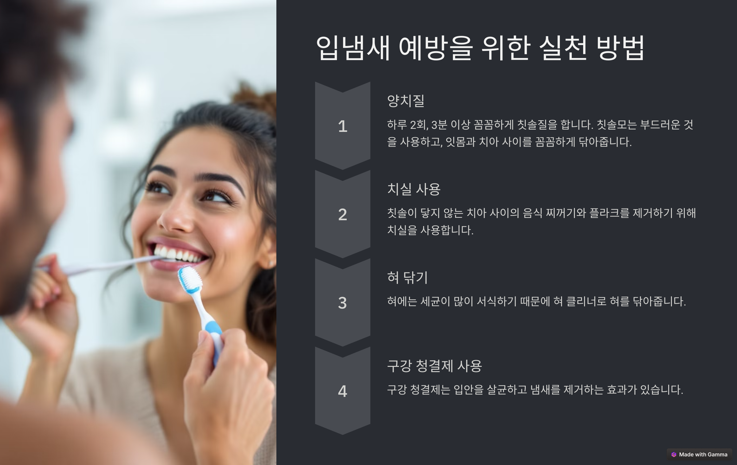 입냄새 예방을 위한 실천