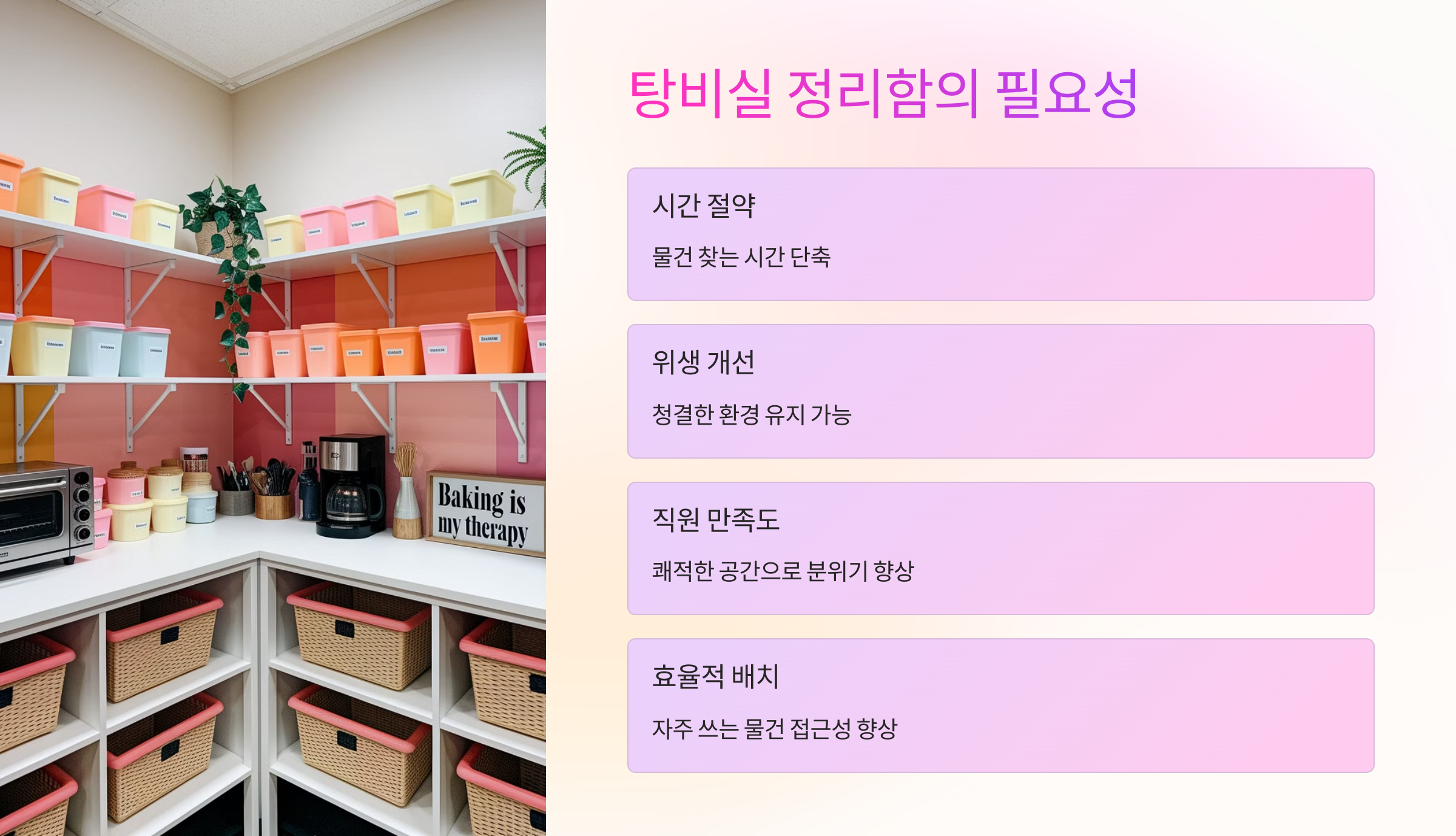 탕비실 정리함의 필요성