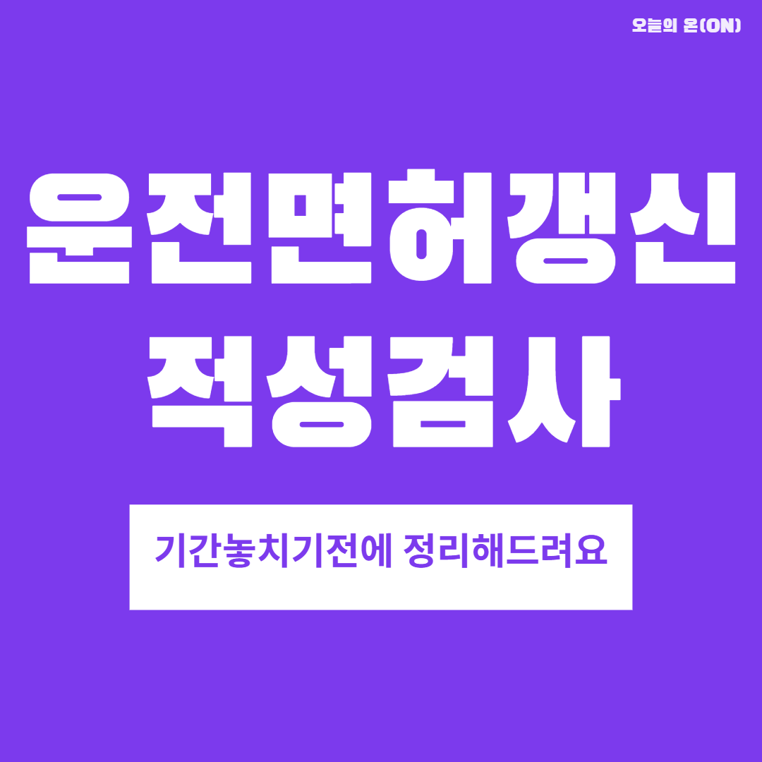 운전면허 적성검사 갱신