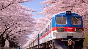 진해군항제 기차와 벚꽃길