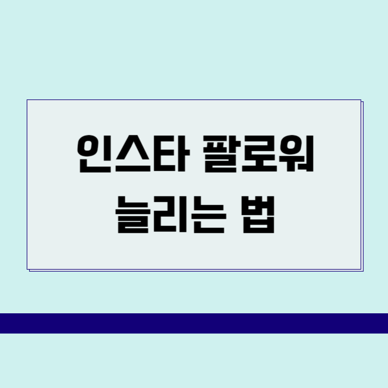 인스타 팔로워 늘리는 법