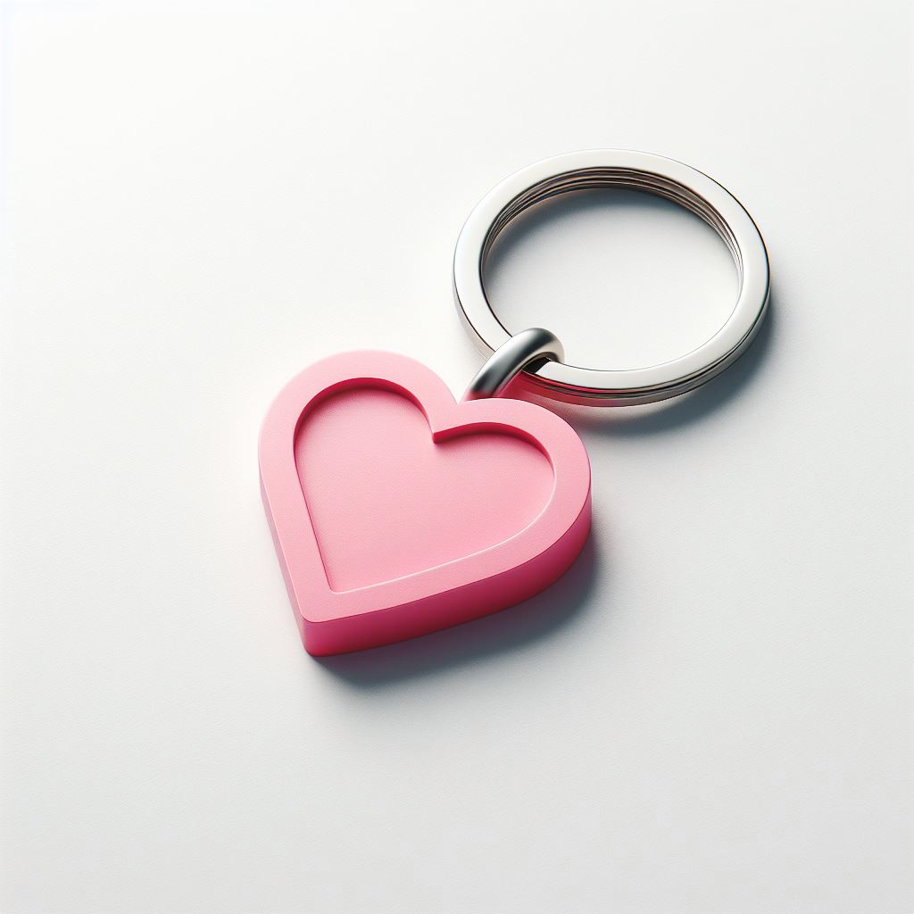분홍색 하트와 키링 로고 2