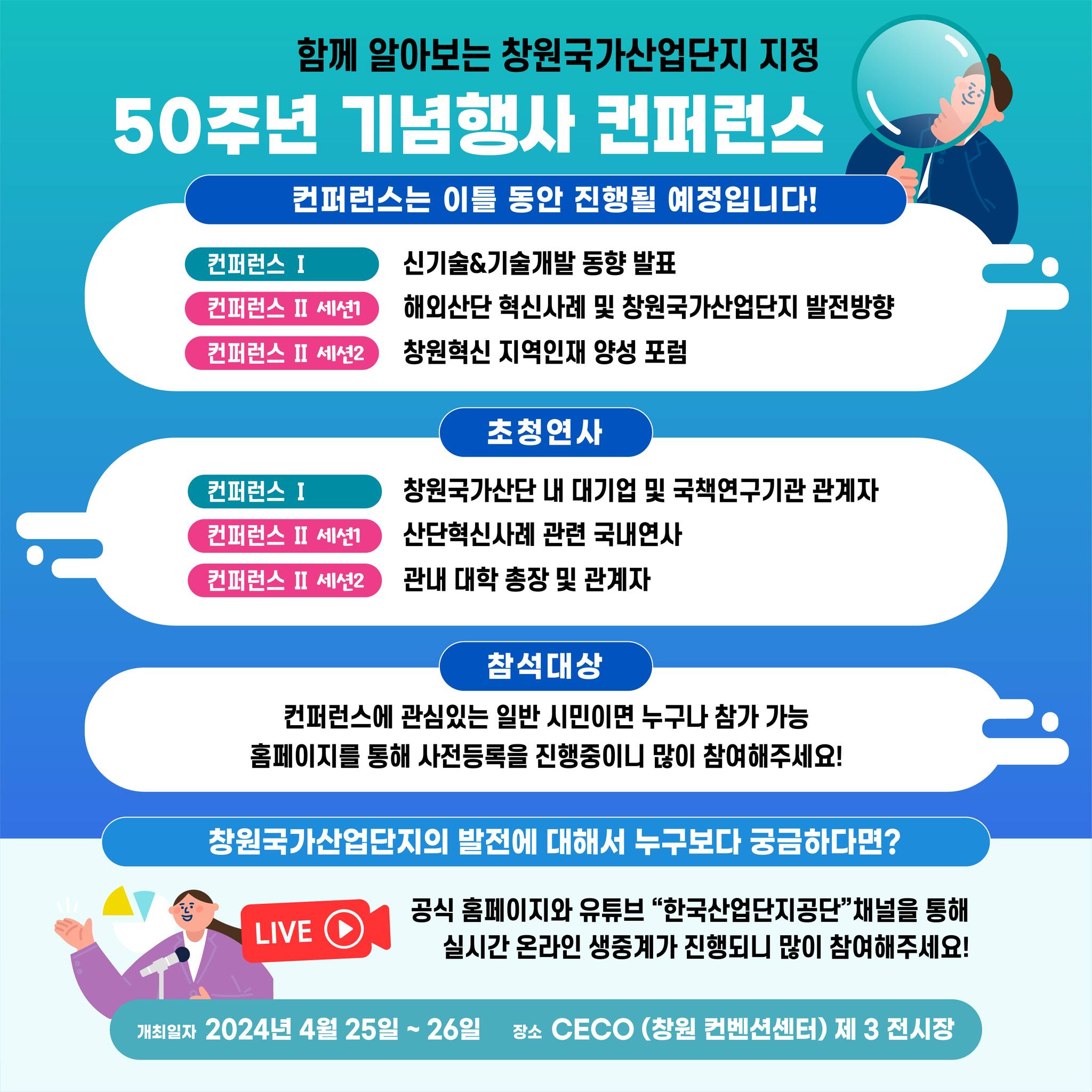  창원국가산업단지 지정 50주년 기념행사 프로그램