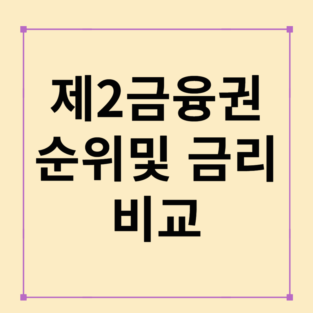 제2금융권은행 순위와 금리 비교, 실사용자 리뷰로 알아보는 똑똑한 이용법