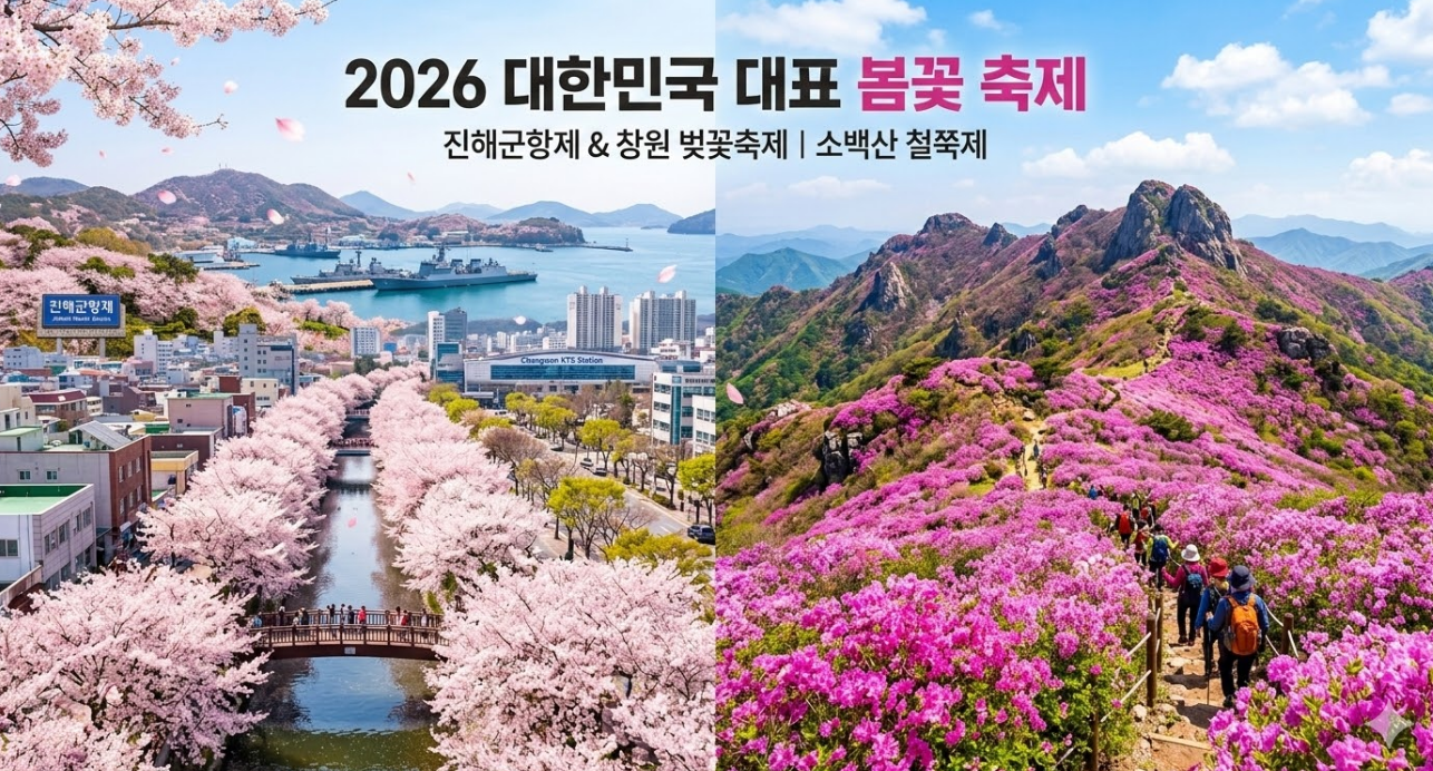 3월 봄꽃 여행지, 진해 군항제 벚꽃, 소백산 철쭉 축제, 창원 벚꽃 명소