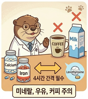 네랄 우유 커피를 주의하라는 수달