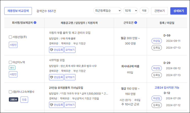 기장군청-구인구직