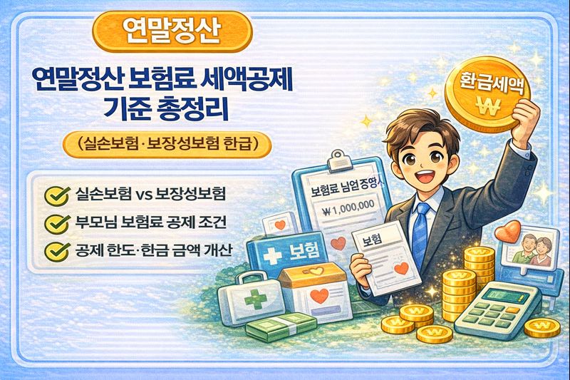 연말정산 보험료 세액공제 기준 총정리 (실손보험&middot;보장성보험 환급)