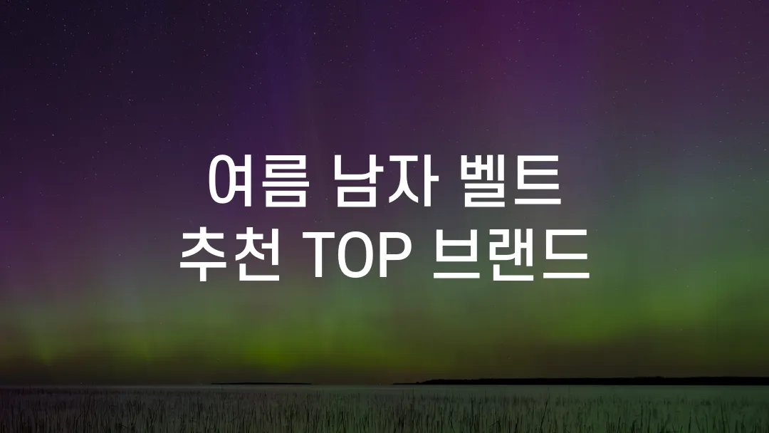 여름 남자 벨트 추천 TOP 브랜드
