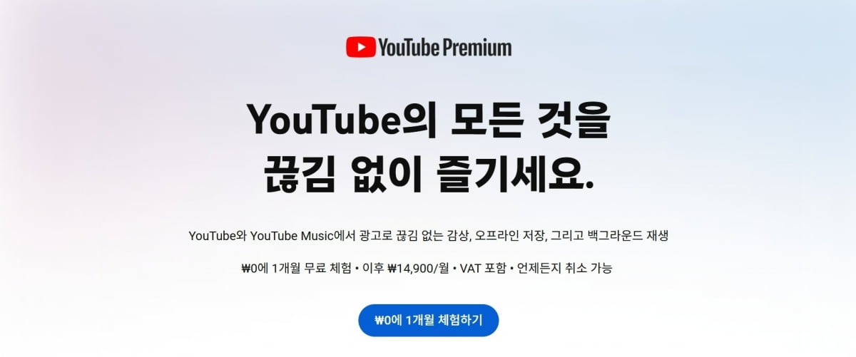 유튜브 프리미엄 라이트 요금제
