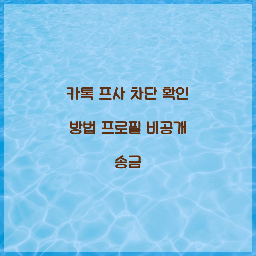 카톡 프사 차단