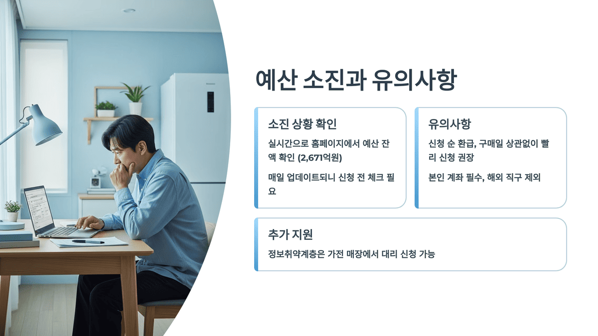 예산 소진과 유의사항