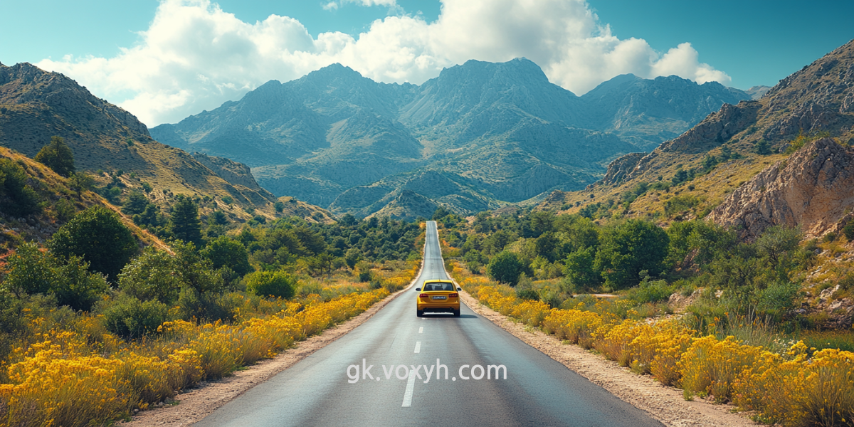 렌트카로 여행을 떠니는 모습