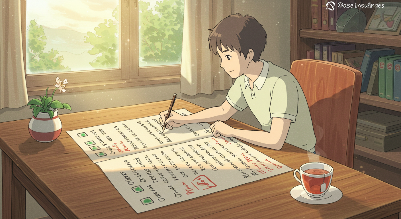 암보험 가입 전 체크포인트를 검토하는 사람