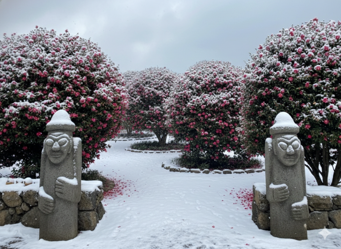 [오늘N] 제주 삼달리 꽃밭 <동백꽃 귤밭 정원>위칮청보