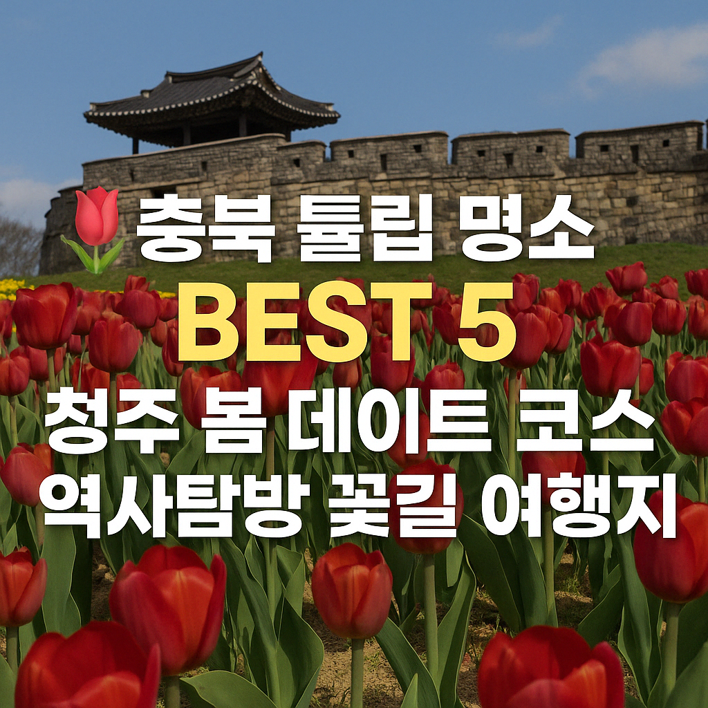 충북 튤립 명소 BEST 5🌷 ❘ 청주 상당산성 봄 데이트 코스 & 역사탐방 꽃길 여행지 총정리