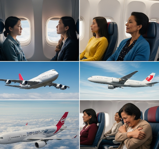 여성이 난기류 및 창가, 복도 비교 모습