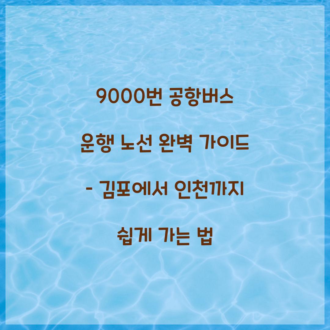 9000번 공항버스 운행 노선