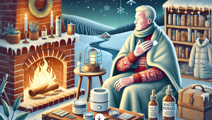 겨울의 건조한 피부를 나타내는 그림