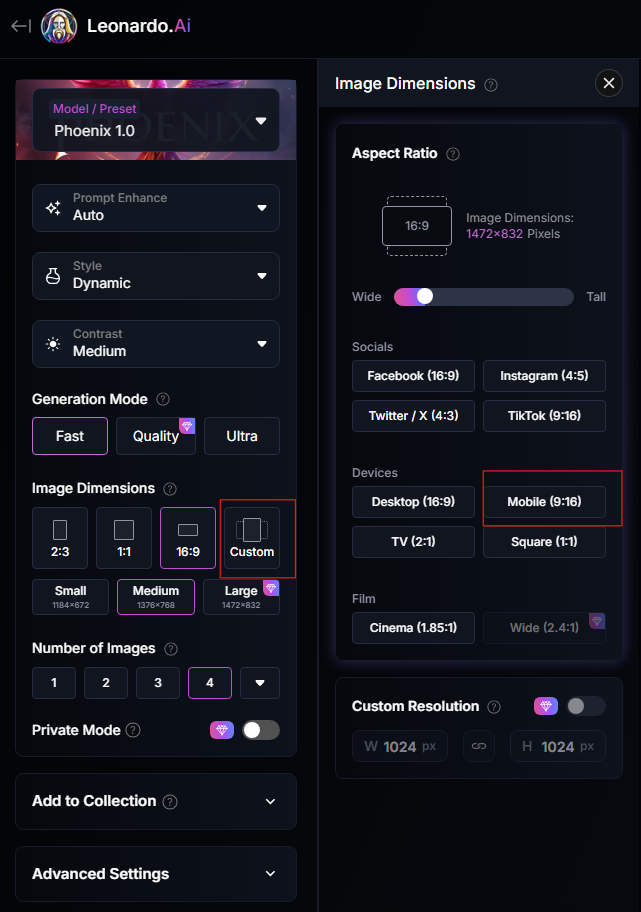 Leonardo AI 쇼츠 9:16