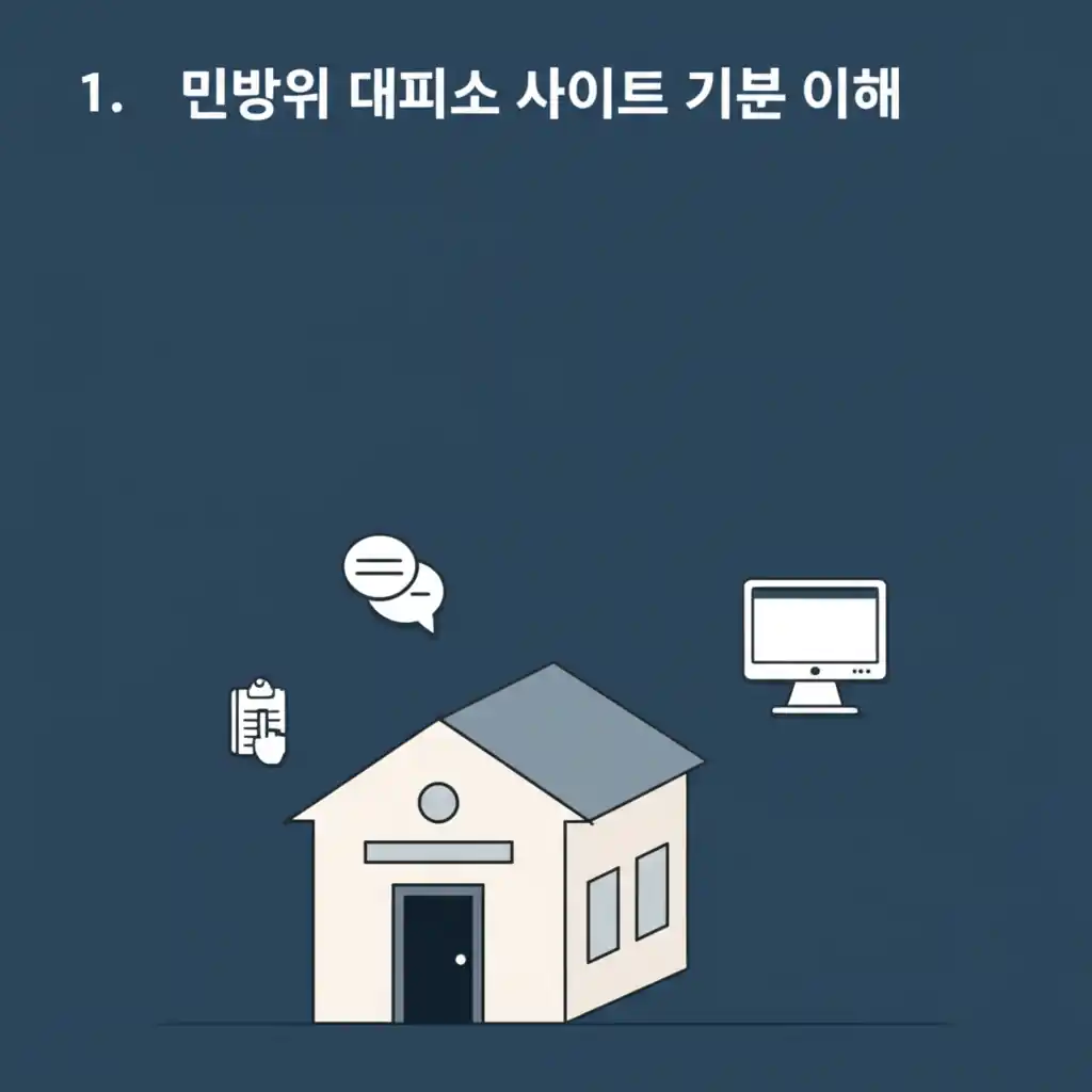 "민방위 대피소 사이트 기본 이해"를 돕는, 대피소 위치 정보와 사용법을 보여주는 웹사이트 화면.