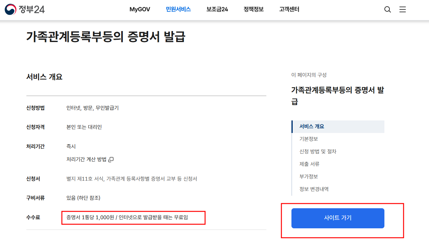 가족관계증명서 인터넷발급